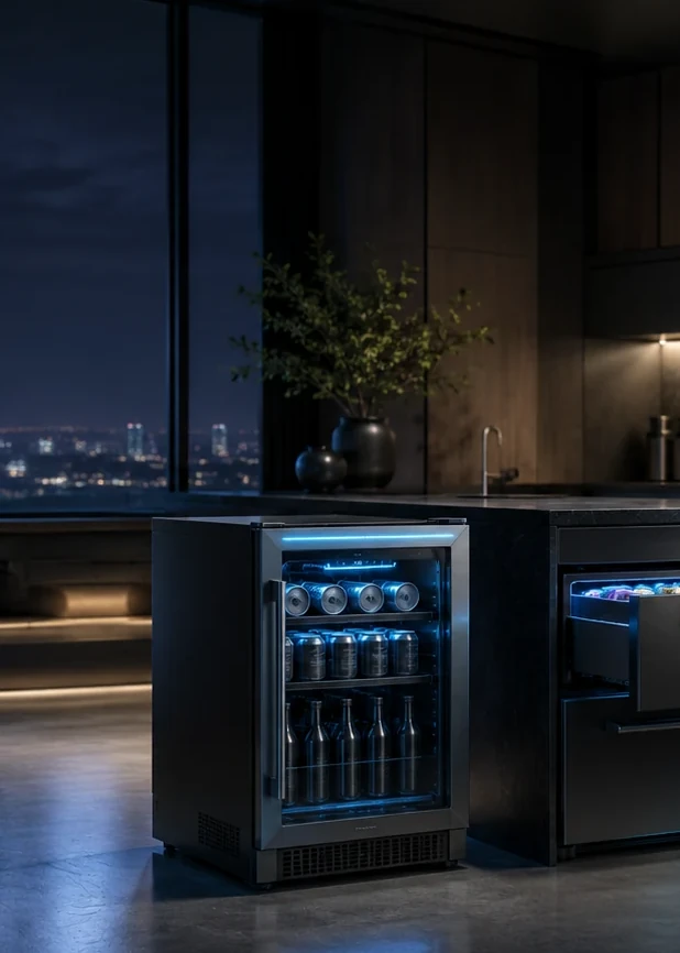 Compact magnetic caloric beverage cooler concept