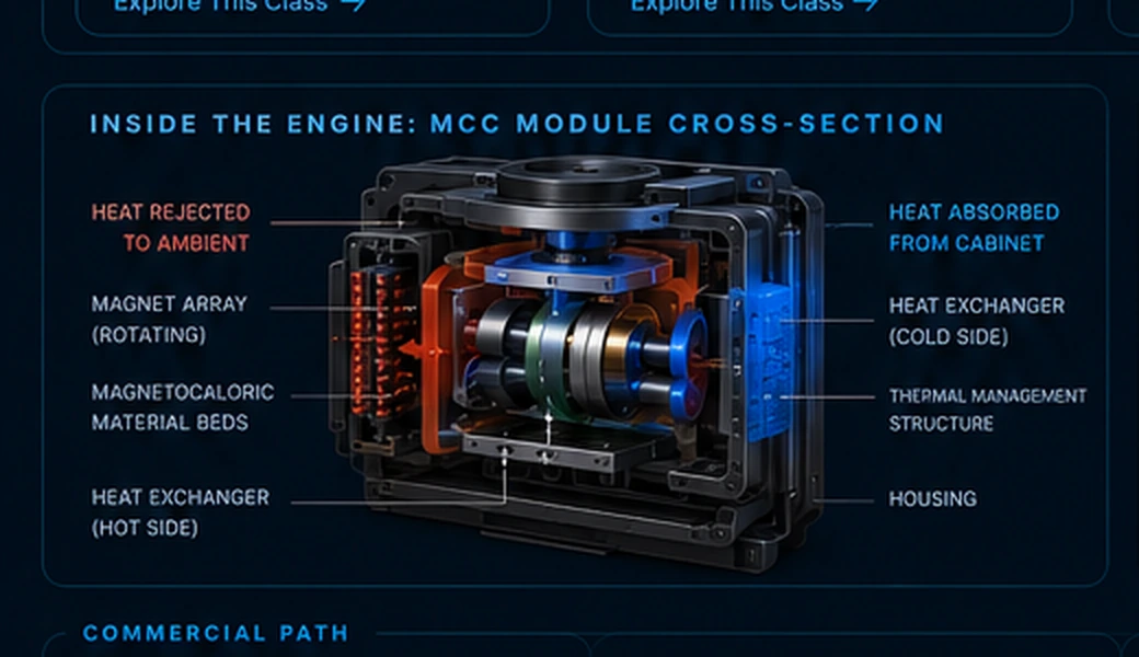 Conceptual magnetic caloric cooling module cross-section