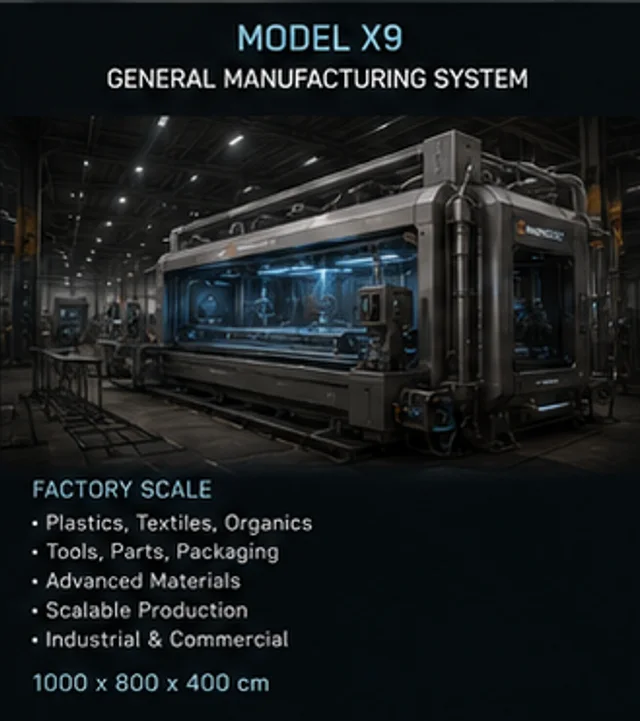 NanoFeast Model X9 General Manufacturing System