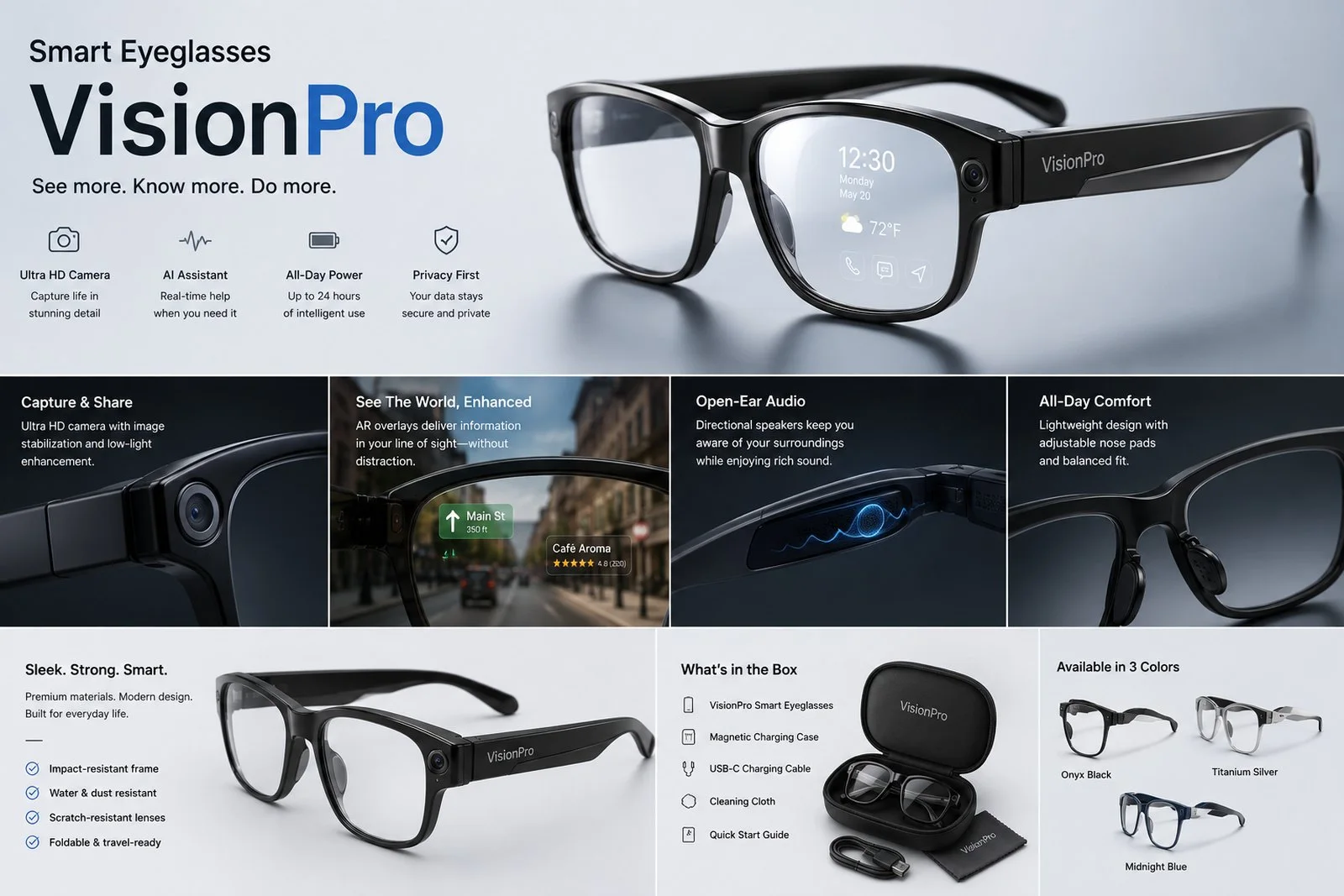 Smart eyeglasses product rendering
