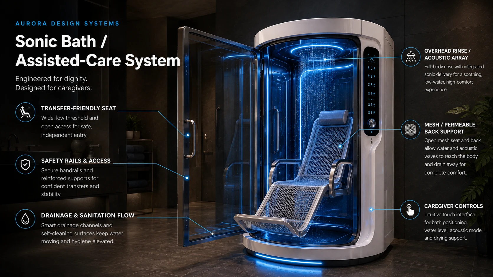 Sonic Bath assisted-care system functional callout