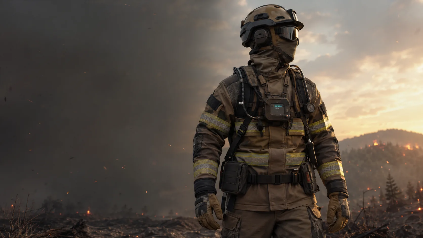 Thermal-Adaptive Firefighting Garment concept rendering