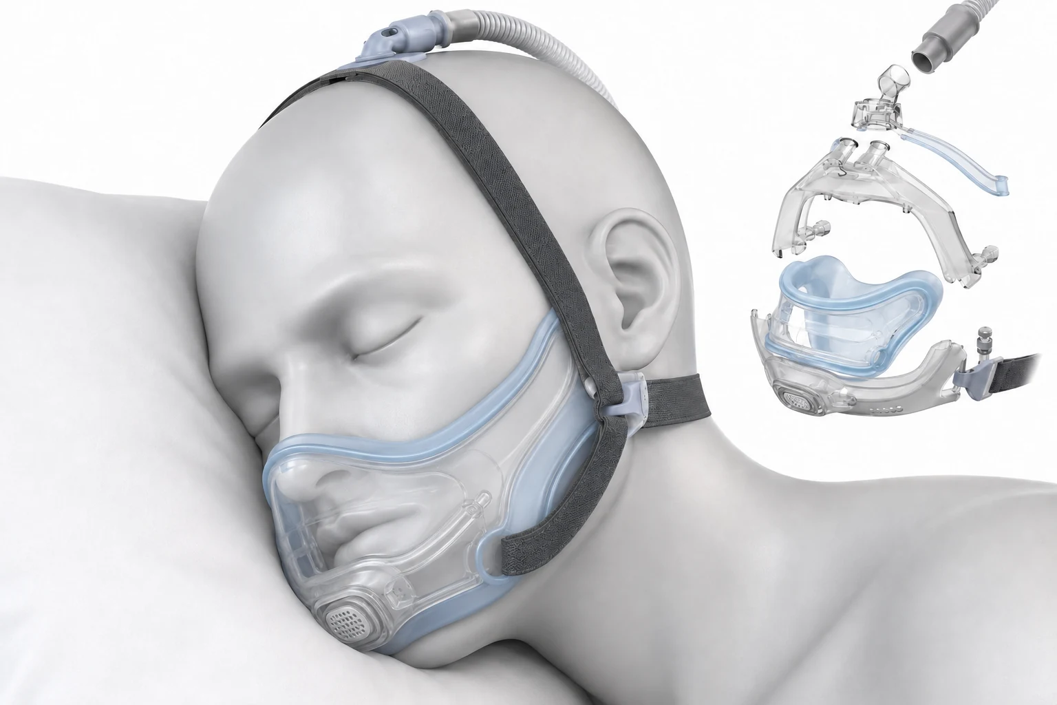 Oral-nasal low-profile mask with replaceable sealing assembly
