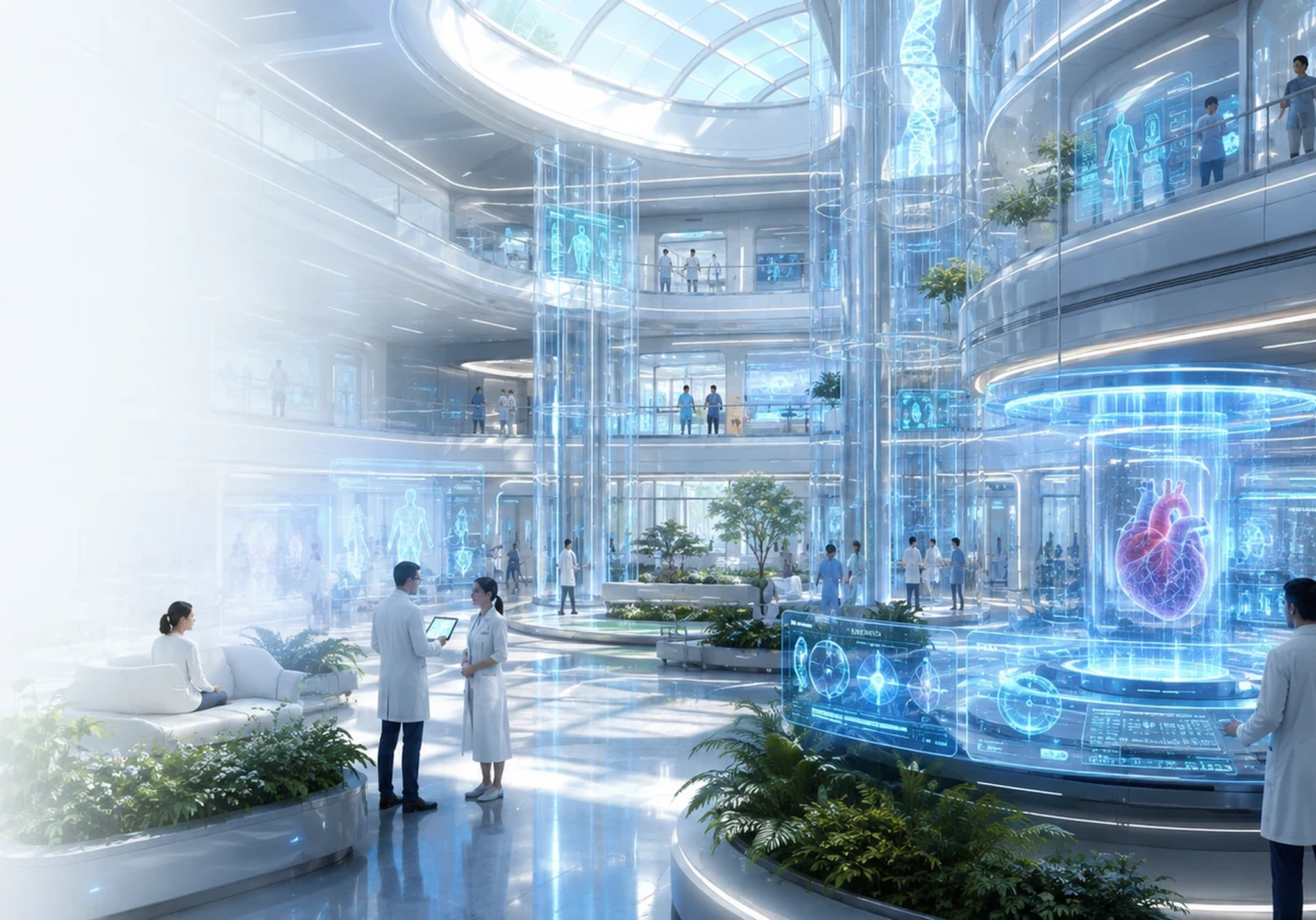 Aurora medical research environment with clinical teams and synthetic organ visualization