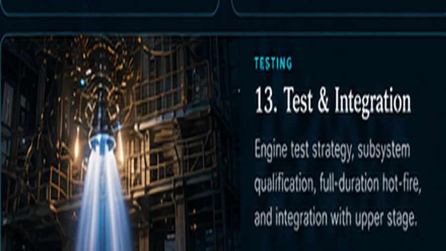 Test & Integration methalox engine module graphic