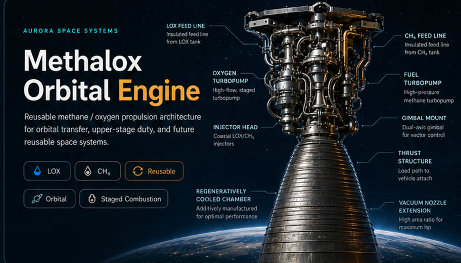 Methalox Orbital Engine hero rendering with public callouts