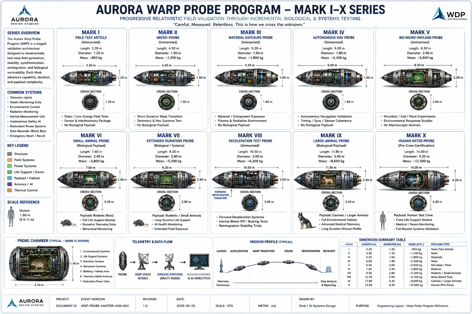 Aurora Warp Probe Program — Mark I-X Series