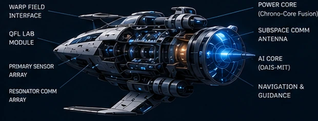 Annotated Warp Probe main systems rendering