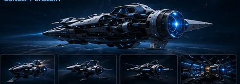 Warp Probe concept gallery overview with ship development concepts
