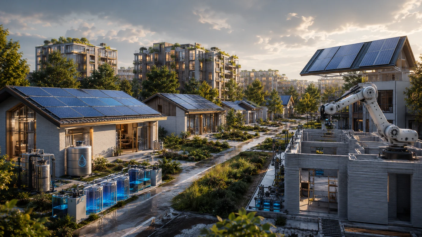 Solar-powered automated housing community
