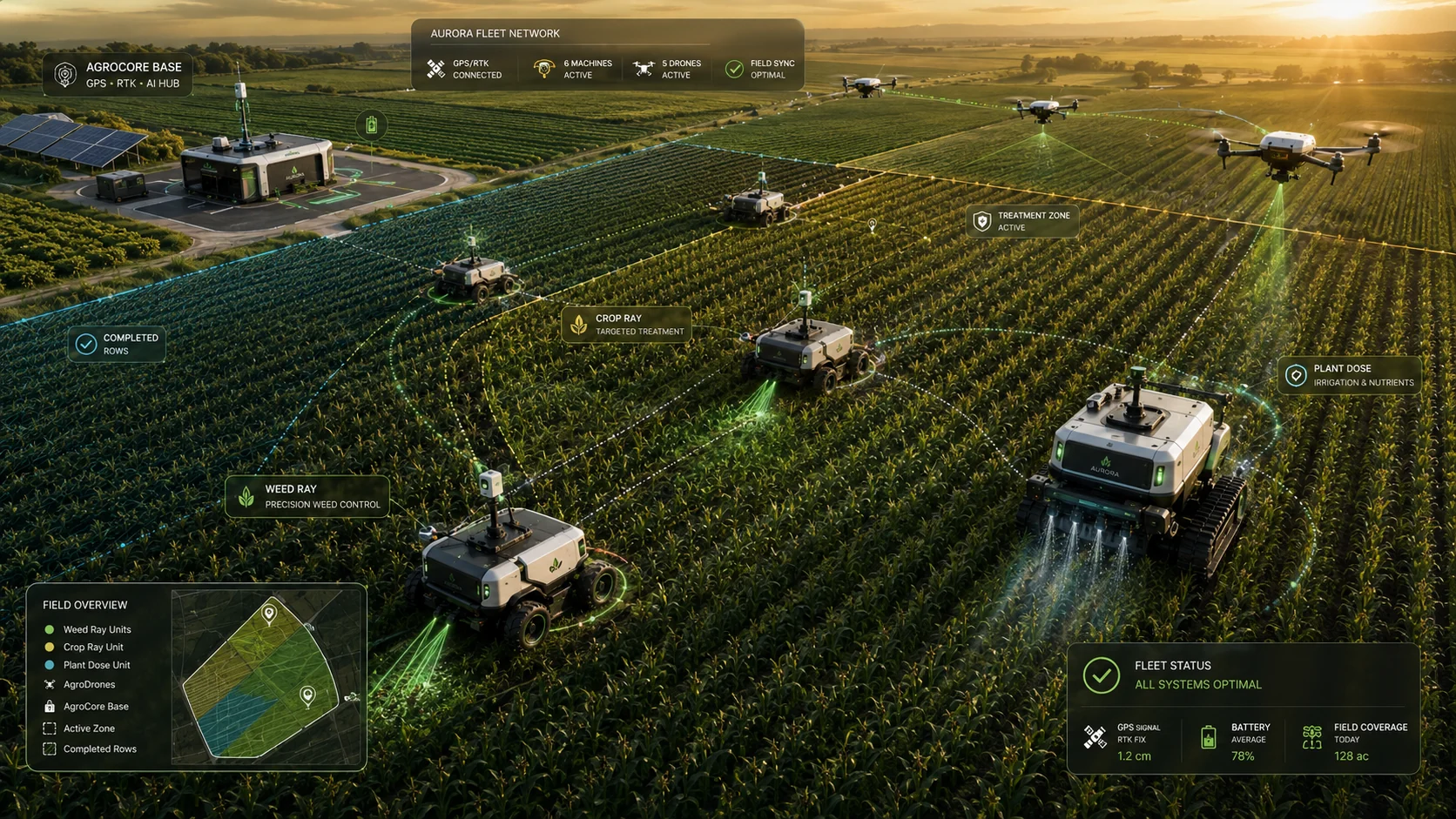 Autonomous agricultural robot operating among crop rows
