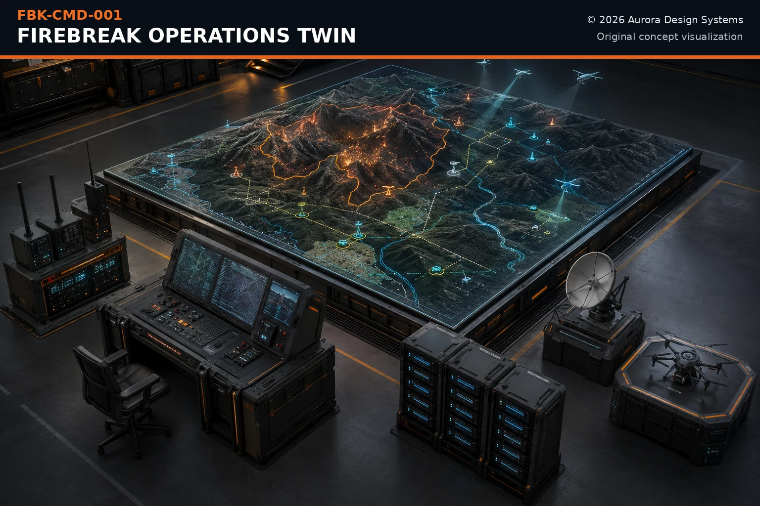 FIREBREAK Operations Twin concept visualization