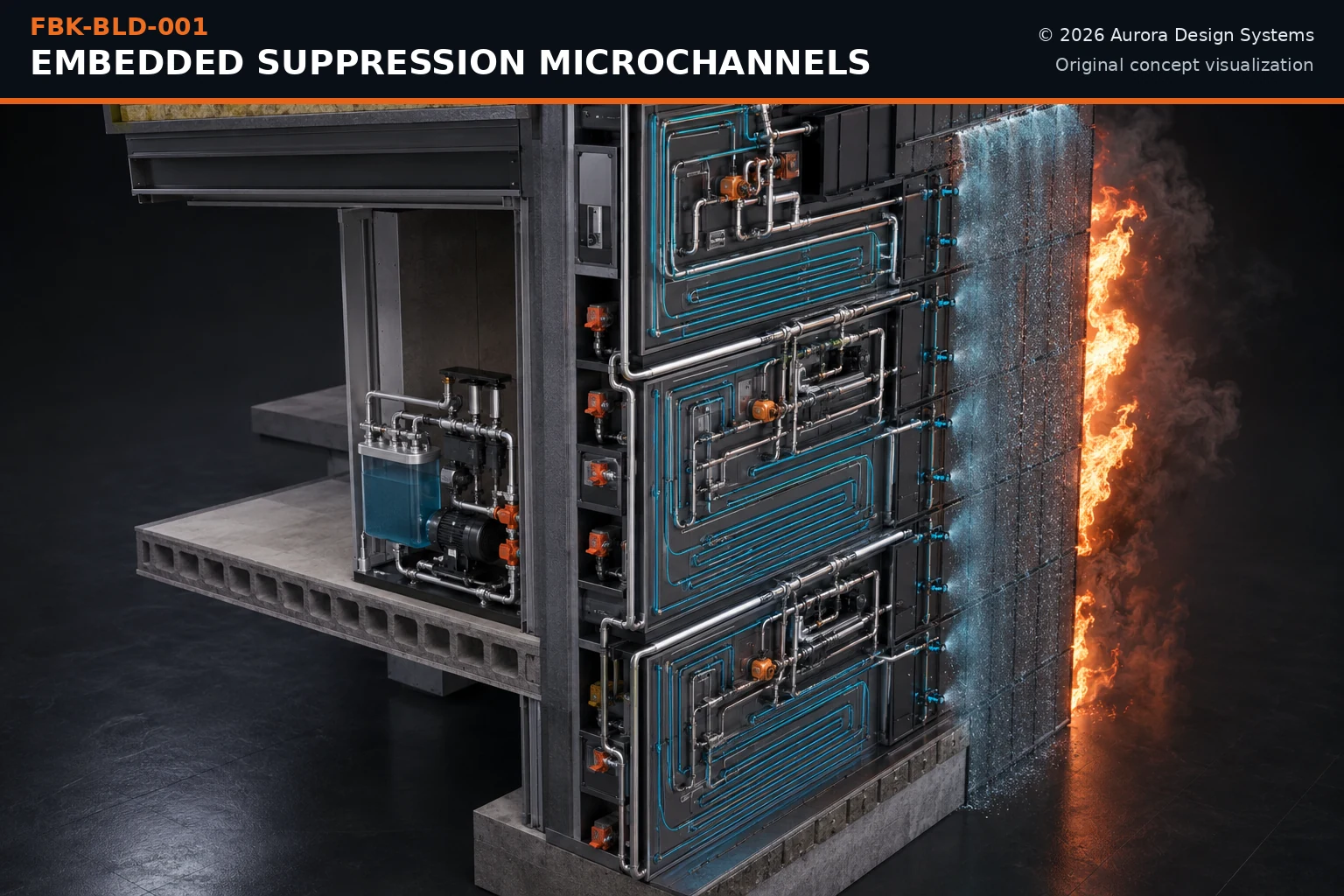 Embedded Suppression Microchannels concept visualization