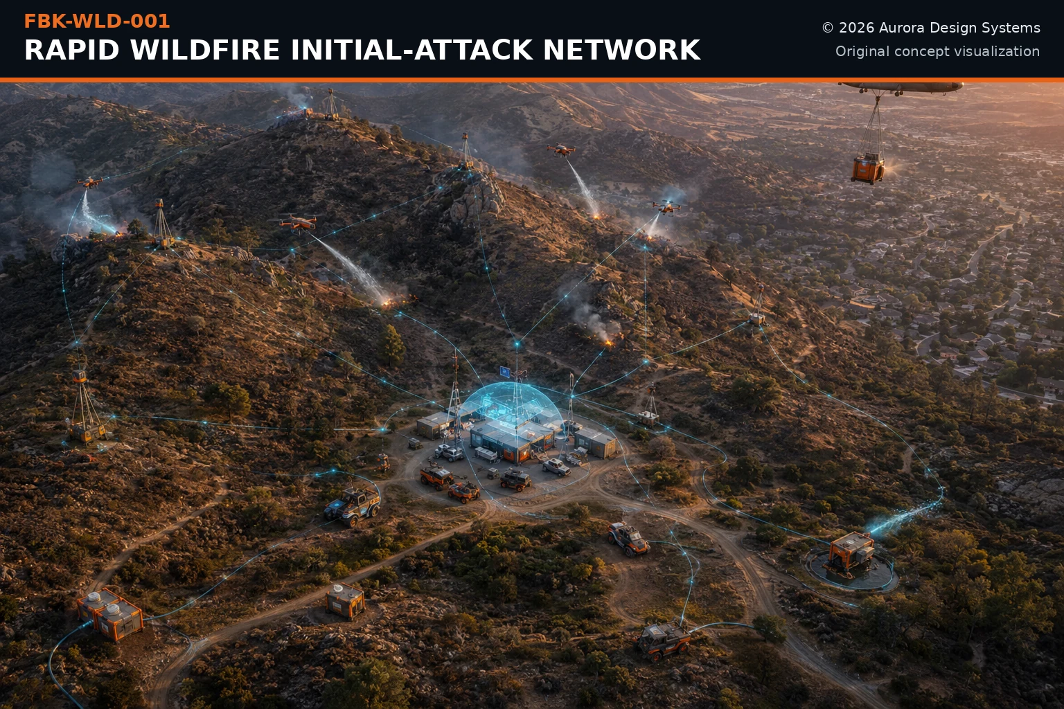 Rapid Wildfire Initial-Attack Network concept visualization