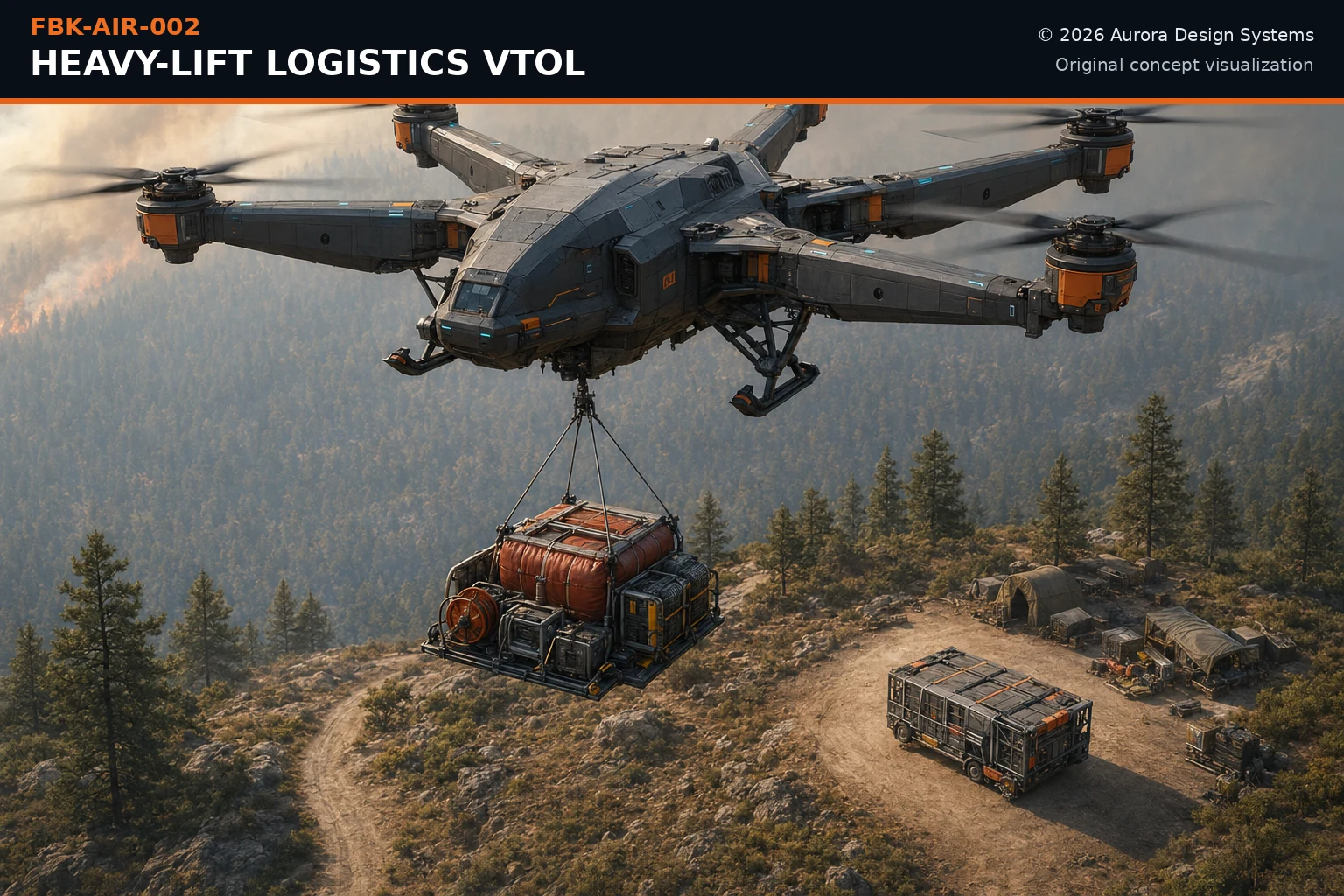 Heavy-Lift Logistics VTOL concept visualization