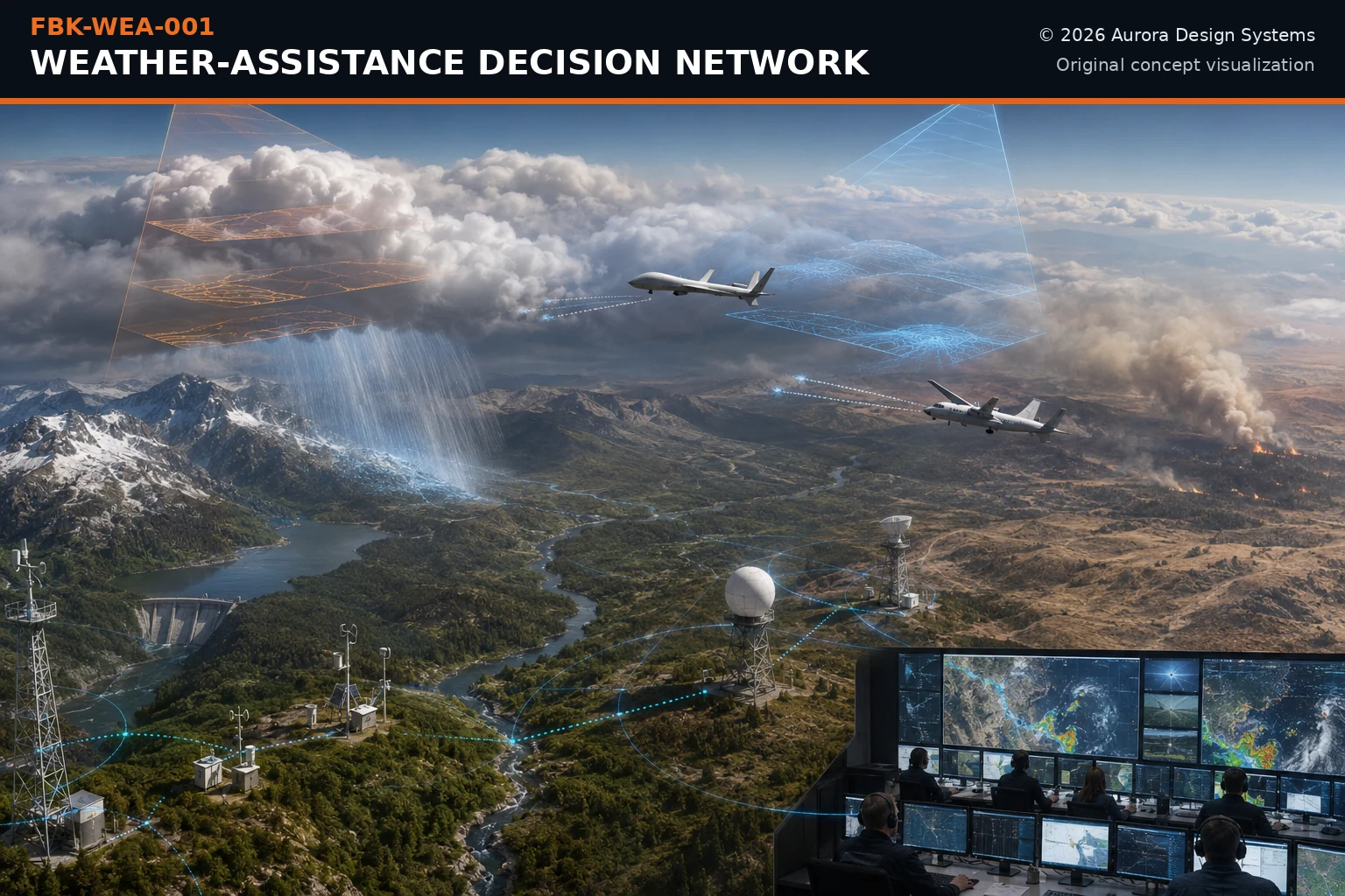 Weather-Assistance Decision Network concept visualization