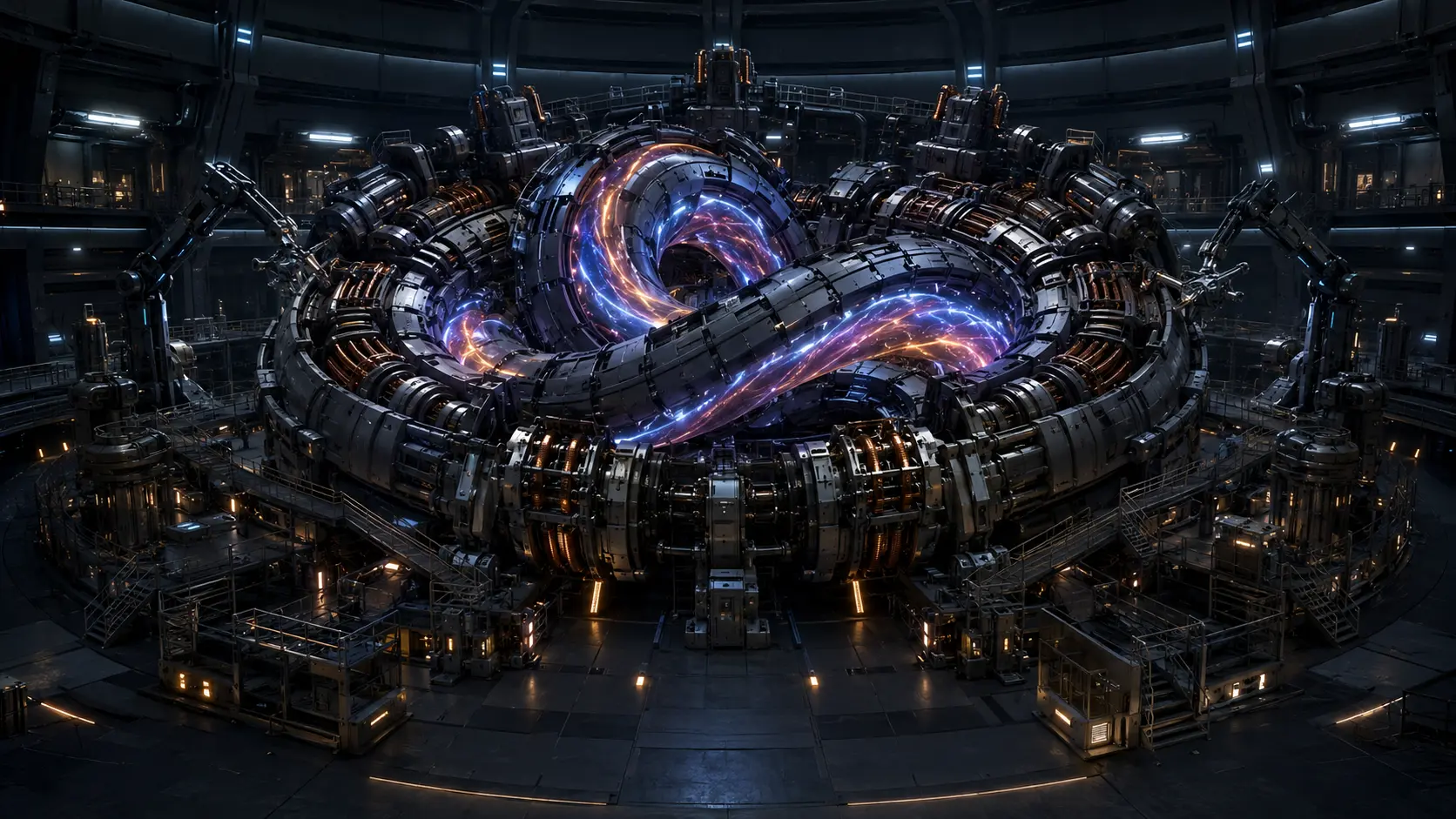 Conceptual text-free visualization of an advanced compact stellarator