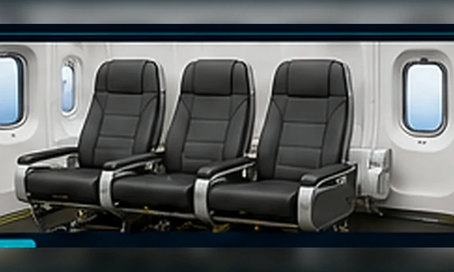 Commercial aircraft seating rendering