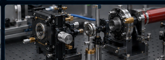 Representative precision opto-mechanical interface hardware and mounts.