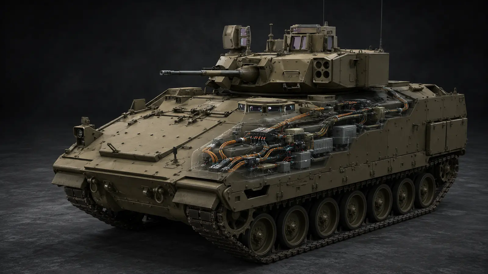 Representative Bradley Fighting Vehicle cabling and wiring upgrade work